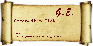 Gerendás Elek névjegykártya